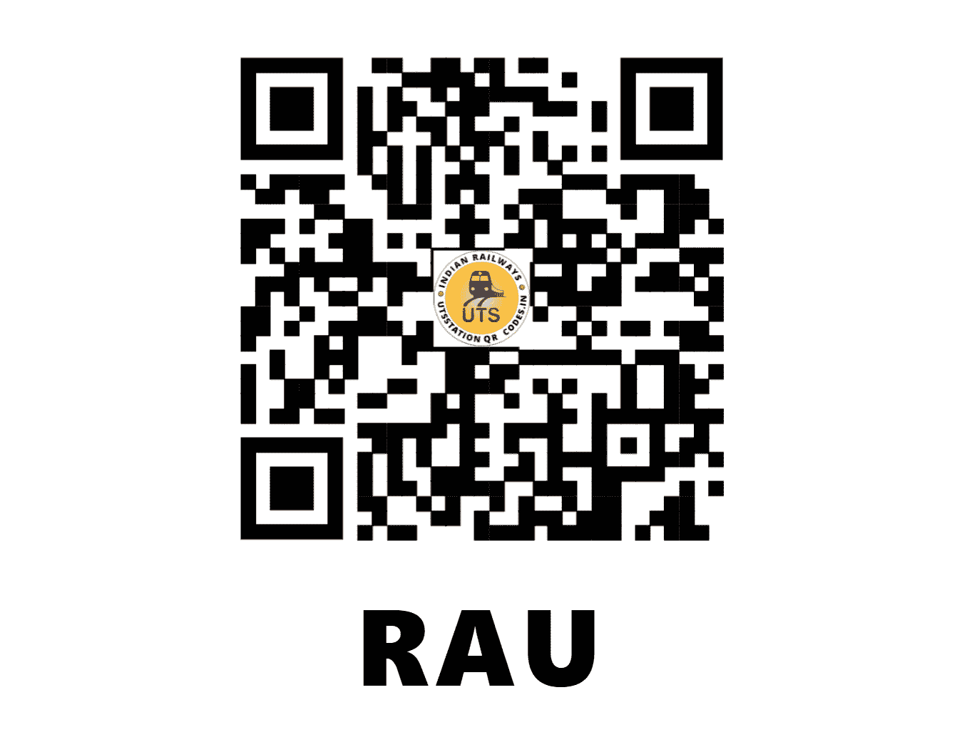 UTS QR Code for RAU - RAU (WR - MADHYA PRADESH)
